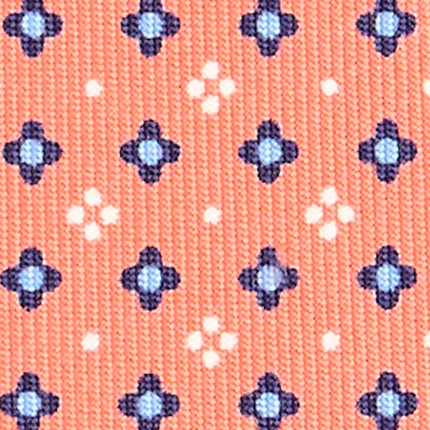 E.Marinella CRAVATTA SARTORIALE 7 CM IN SETA ARANCIONE Microfantasia fiore New