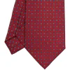 E.Marinella CRAVATTA SARTORIALE EXTRA LONG IN SETA BORDEAUX Microfantasia fiore New