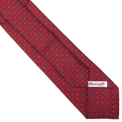 E.Marinella CRAVATTA SARTORIALE EXTRA LONG IN SETA BORDEAUX Microfantasia fiore New