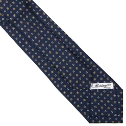 E.Marinella CRAVATTA SARTORIALE EXTRA LONG IN SETA BLU SCURO Microfantasia fiore Discount