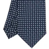E.Marinella CRAVATTA SARTORIALE EXTRA LONG IN SETA BLU SCURO Microfantasia fiore Clearance