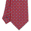 E.Marinella CRAVATTA SARTORIALE EXTRA LONG IN SETA BORDEAUX Microfantasia fiore Discount