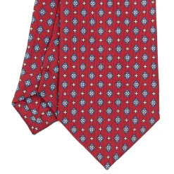 E.Marinella CRAVATTA SARTORIALE EXTRA LONG IN SETA BORDEAUX Microfantasia fiore Discount