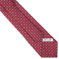 E.Marinella CRAVATTA SARTORIALE EXTRA LONG IN SETA BORDEAUX Microfantasia fiore Discount