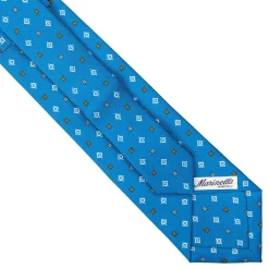 E.Marinella CRAVATTA SARTORIALE EXTRA LONG IN SETA BLU MEDIO Microfantasia fiore