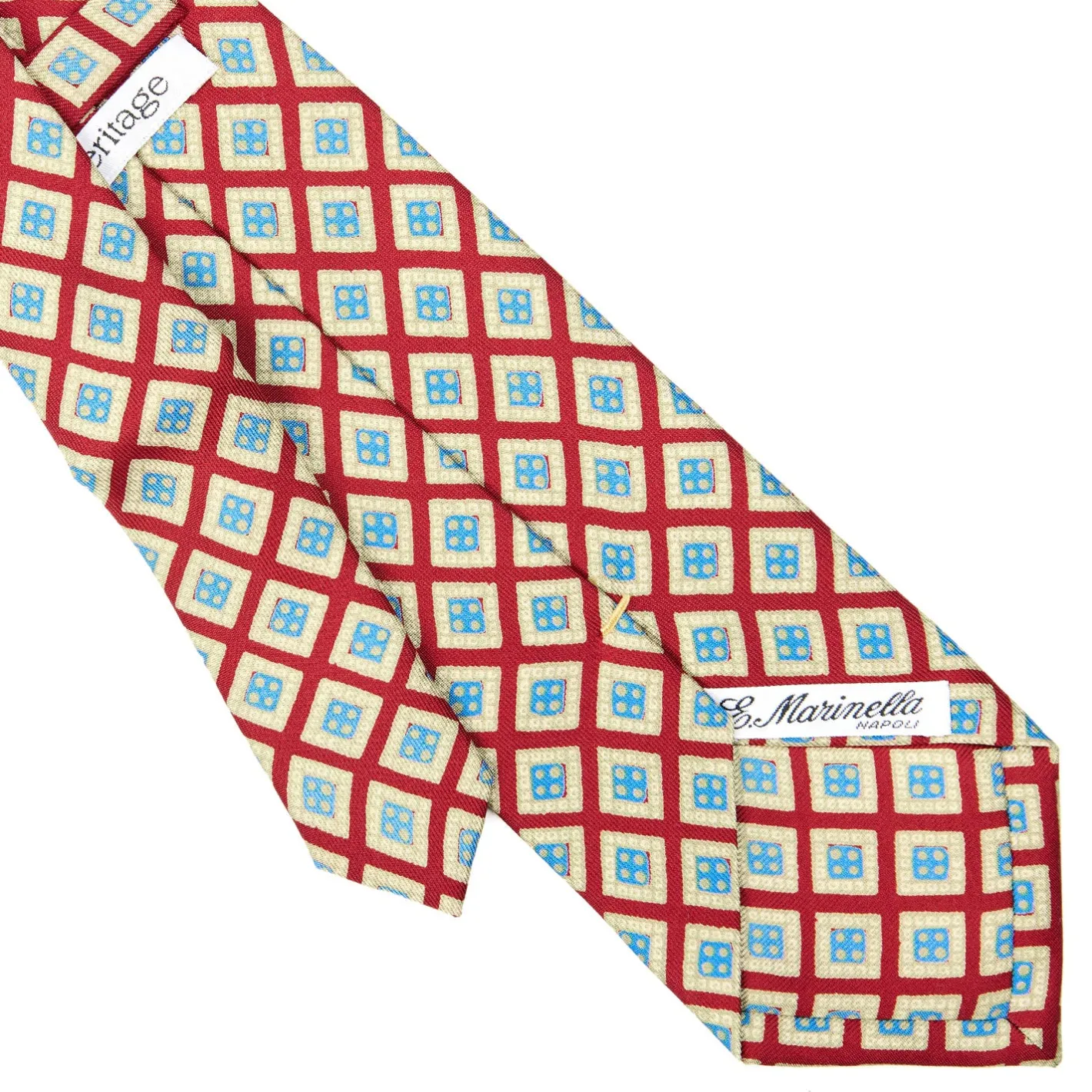 E.Marinella CRAVATTA SARTORIALE EXTRA LONG IN SETA ROSSA Collezione heritage Sale