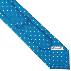 E.Marinella CRAVATTA SARTORIALE EXTRA LONG IN SETA BLU MEDIO Microfantasia fiore Outlet