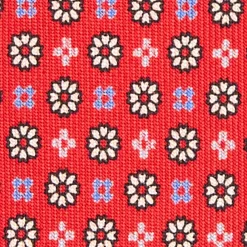 E.Marinella CRAVATTA SARTORIALE EXTRA LONG IN SETA ROSSA Microfantasia fiore Discount