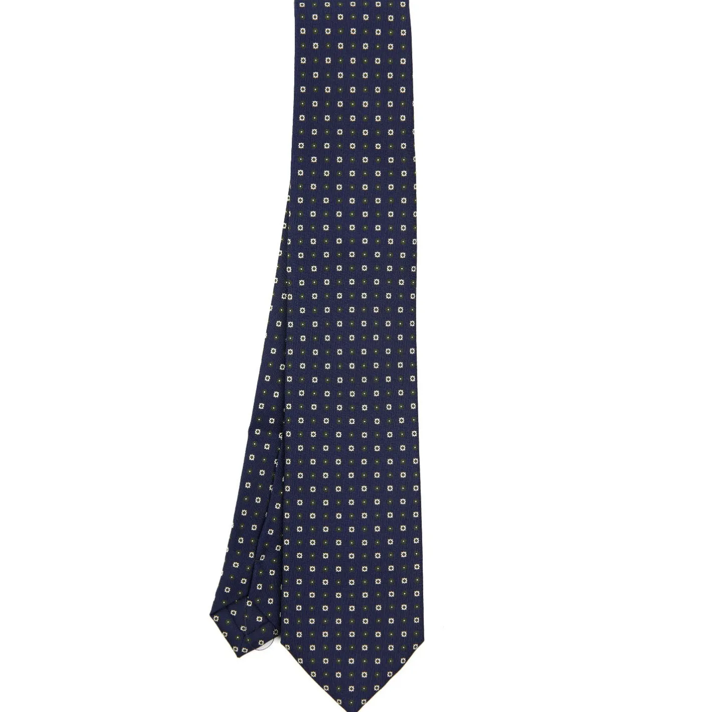 E.Marinella CRAVATTA SARTORIALE EXTRA LONG IN SETA BLU SCURO Microfantasia fiore Sale