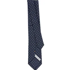 E.Marinella CRAVATTA SARTORIALE EXTRA LONG IN SETA BLU SCURO Microfantasia fiore Online