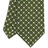 E.Marinella CRAVATTA SARTORIALE EXTRA LONG IN SETA VERDE OLIVA Microfantasia fiore Outlet