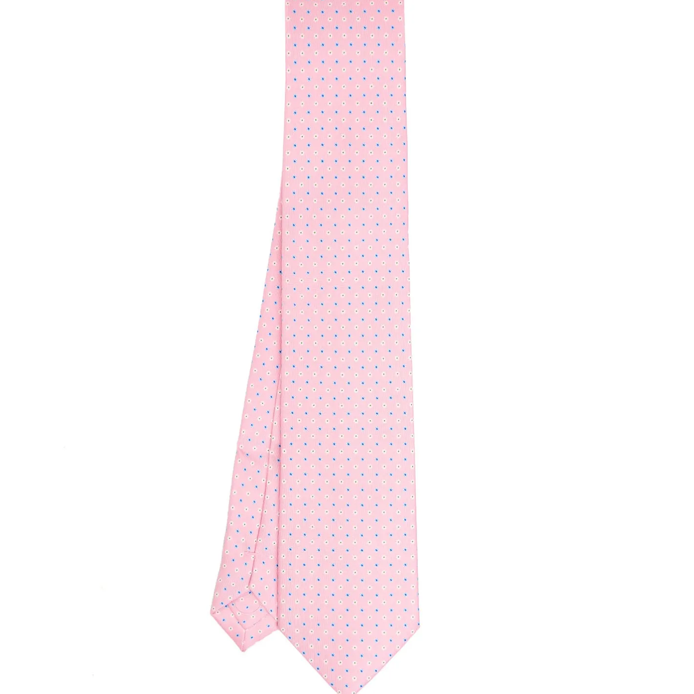 E.Marinella CRAVATTA SARTORIALE EXTRA LONG IN SETA ROSA Microfantasia fiore