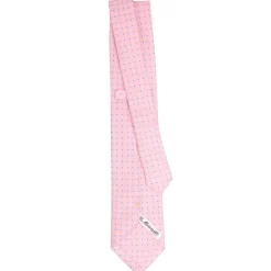 E.Marinella CRAVATTA SARTORIALE EXTRA LONG IN SETA ROSA Microfantasia fiore