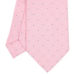 E.Marinella CRAVATTA SARTORIALE EXTRA LONG IN SETA ROSA Microfantasia fiore Discount