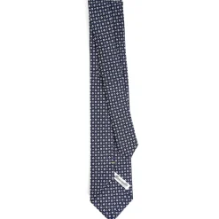 E.Marinella CRAVATTA SARTORIALE EXTRA LONG IN SETA BLU SCURO Microfantasia fiore Online