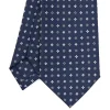 E.Marinella CRAVATTA SARTORIALE EXTRA LONG IN SETA BLU SCURO Microfantasia fiore Online