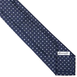E.Marinella CRAVATTA SARTORIALE EXTRA LONG IN SETA BLU SCURO Microfantasia fiore Online