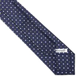 E.Marinella CRAVATTA SARTORIALE EXTRA LONG IN SETA BLU SCURO Microfantasia fiore Hot