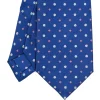 E.Marinella CRAVATTA SARTORIALE EXTRA LONG IN SETA BLUMicrofantasia fiore Discount