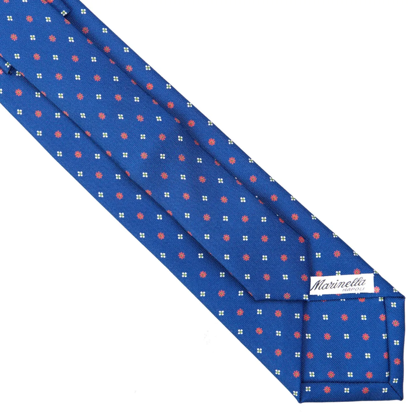 E.Marinella CRAVATTA SARTORIALE EXTRA LONG IN SETA BLUMicrofantasia fiore Sale
