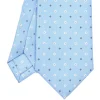 E.Marinella CRAVATTA SARTORIALE EXTRA LONG IN SETA AZZURRA Microfantasia fiore Online