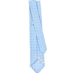E.Marinella CRAVATTA SARTORIALE EXTRA LONG IN SETA AZZURRA Microfantasia fiore Online