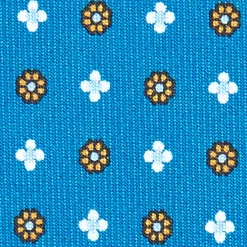 E.Marinella CRAVATTA SARTORIALE EXTRA LONG IN SETA BLU MEDIO Microfantasia fiore Outlet