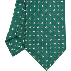 E.Marinella CRAVATTA SARTORIALE EXTRA LONG IN SETA VERDE SCURO Microfantasia fiore Sale
