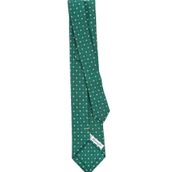 E.Marinella CRAVATTA SARTORIALE EXTRA LONG IN SETA VERDE SCURO Microfantasia fiore Sale