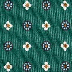 E.Marinella CRAVATTA SARTORIALE EXTRA LONG IN SETA VERDE SCURO Microfantasia fiore Sale