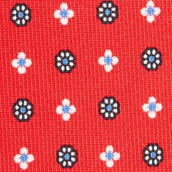 E.Marinella CRAVATTA SARTORIALE EXTRA LONG IN SETA ROSSA Microfantasia fiore Online