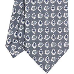 E.Marinella CRAVATTA SARTORIALE EXTRA LONG IN SETA GRIGIO SCURO Collezione heritage Outlet