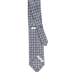 E.Marinella CRAVATTA SARTORIALE EXTRA LONG IN SETA GRIGIO SCURO Collezione heritage Outlet