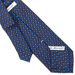 E.Marinella CRAVATTA SARTORIALE EXTRA LONG IN SETA MARRONE SCURO Collezione heritage Clearance