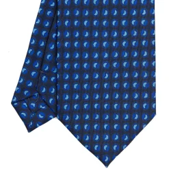 E.Marinella CRAVATTA SARTORIALE EXTRA LONG IN SETA BLU SCURO Collezione heritage Outlet