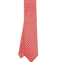 E.Marinella CRAVATTA SARTORIALE EXTRA LONG IN SETA ROSSA Collezione heritage Clearance