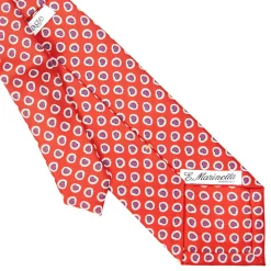 E.Marinella CRAVATTA SARTORIALE EXTRA LONG IN SETA ROSSA Collezione heritage Clearance
