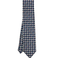 E.Marinella CRAVATTA SARTORIALE EXTRA LONG IN SETA BLU SCURO Collezione heritage