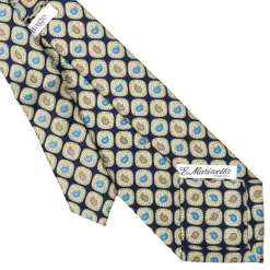 E.Marinella CRAVATTA SARTORIALE EXTRA LONG IN SETA BLU SCURO Collezione heritage Outlet