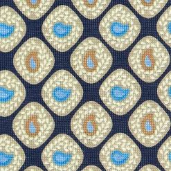 E.Marinella CRAVATTA SARTORIALE EXTRA LONG IN SETA BLU SCURO Collezione heritage Outlet