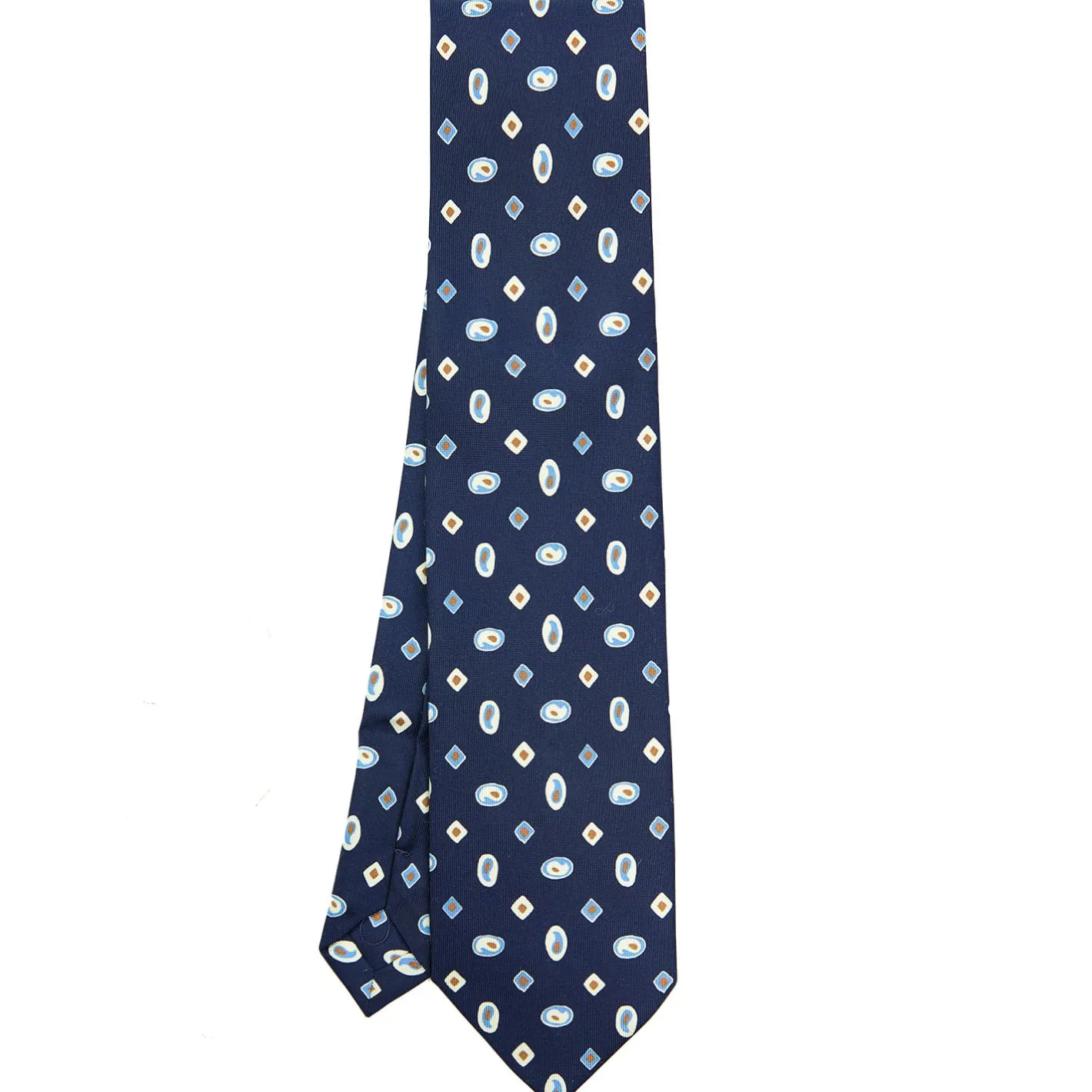 E.Marinella CRAVATTA SARTORIALE EXTRA LONG IN SETA BLU SCURO Collezione heritage Clearance