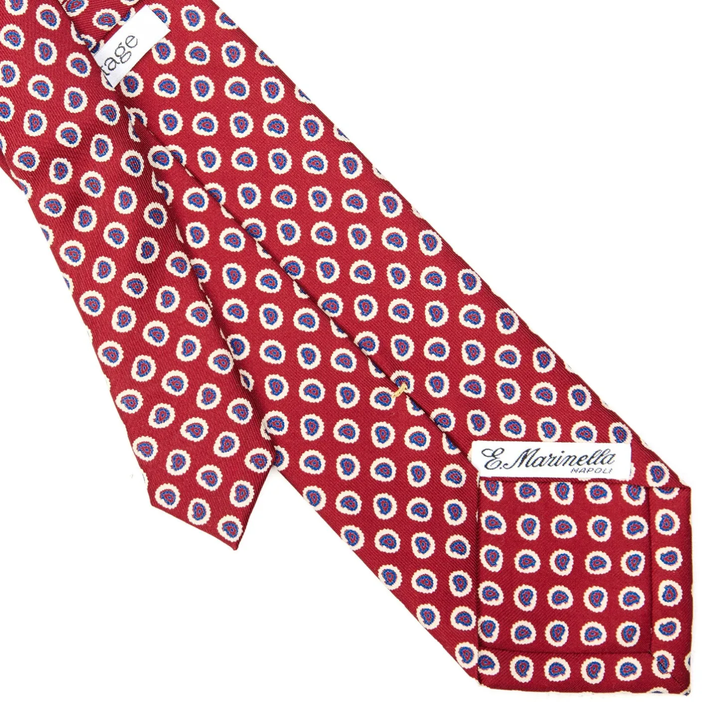 E.Marinella CRAVATTA SARTORIALE EXTRA LONG IN SETA BORDEAUX Collezione heritage Online
