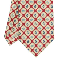 E.Marinella CRAVATTA SARTORIALE EXTRA LONG IN SETA BORDEAUX Collezione heritage