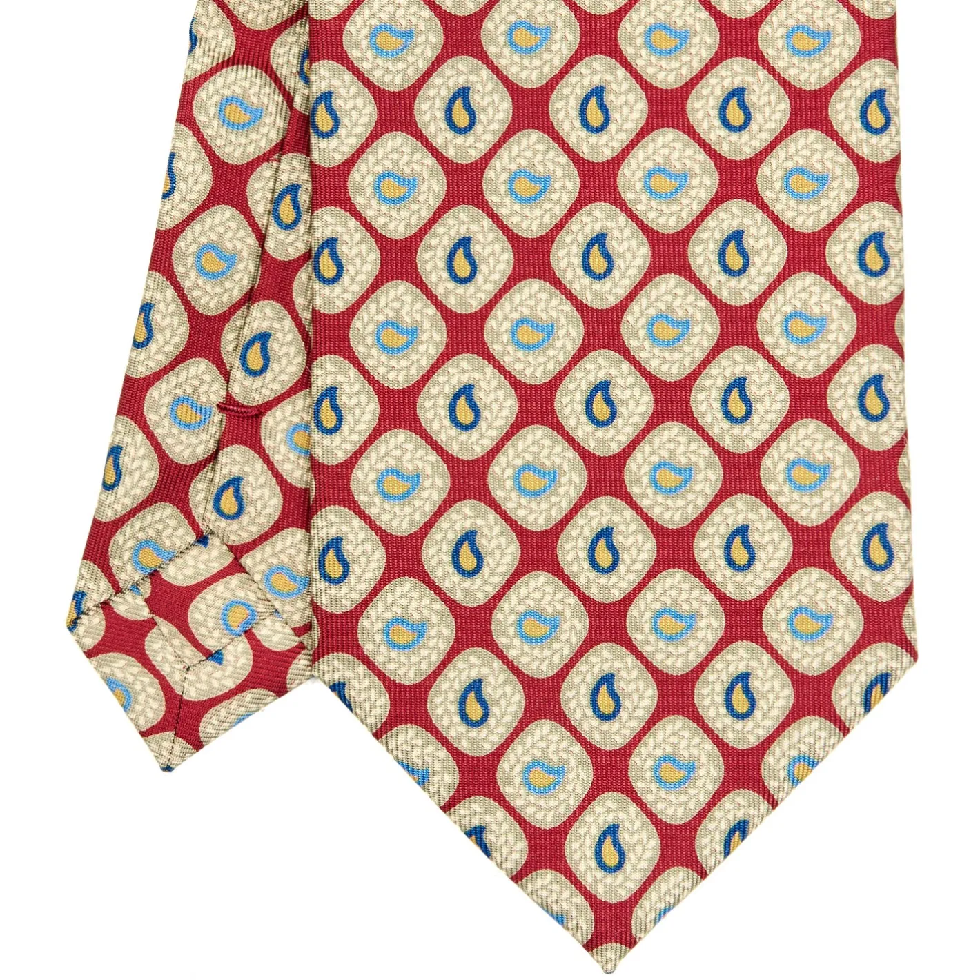 E.Marinella CRAVATTA SARTORIALE EXTRA LONG IN SETA BORDEAUX Collezione heritage
