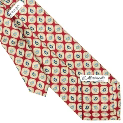 E.Marinella CRAVATTA SARTORIALE EXTRA LONG IN SETA BORDEAUX Collezione heritage