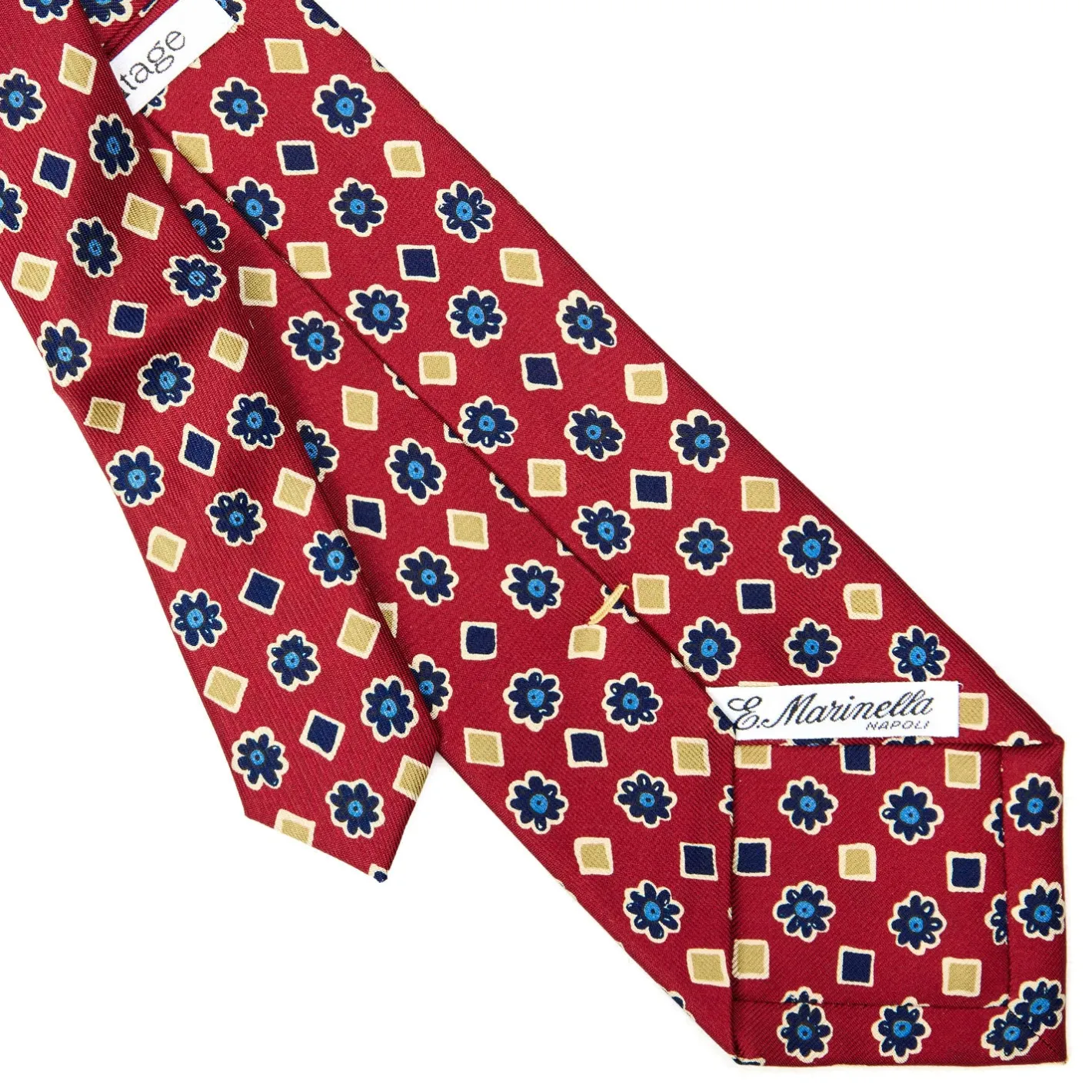E.Marinella CRAVATTA SARTORIALE EXTRA LONG IN SETA BORDEAUX Collezione heritage Best