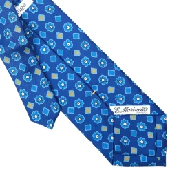 E.Marinella CRAVATTA SARTORIALE EXTRA LONG IN SETA BLU Collezione heritage Hot