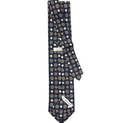E.Marinella CRAVATTA SARTORIALE EXTRA LONG IN SETA BLU SCURO Collezione heritage Outlet