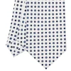 E.Marinella CRAVATTA SARTORIALE EXTRA LONG IN SETA BIANCA Microfantasia fiore Sale