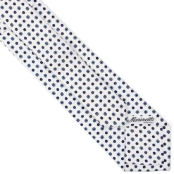 E.Marinella CRAVATTA SARTORIALE EXTRA LONG IN SETA BIANCA Microfantasia fiore Sale
